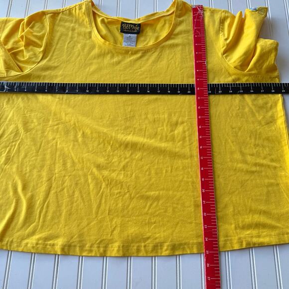 Bob Mackie Rich Yellow Floral embroidered sleeve size 3X - Picture 7 of 9